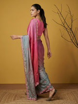 Fendy Satin Designer Saree with Gotapatti Work and Cutwork Piping Border Party Wedding Wear Saree