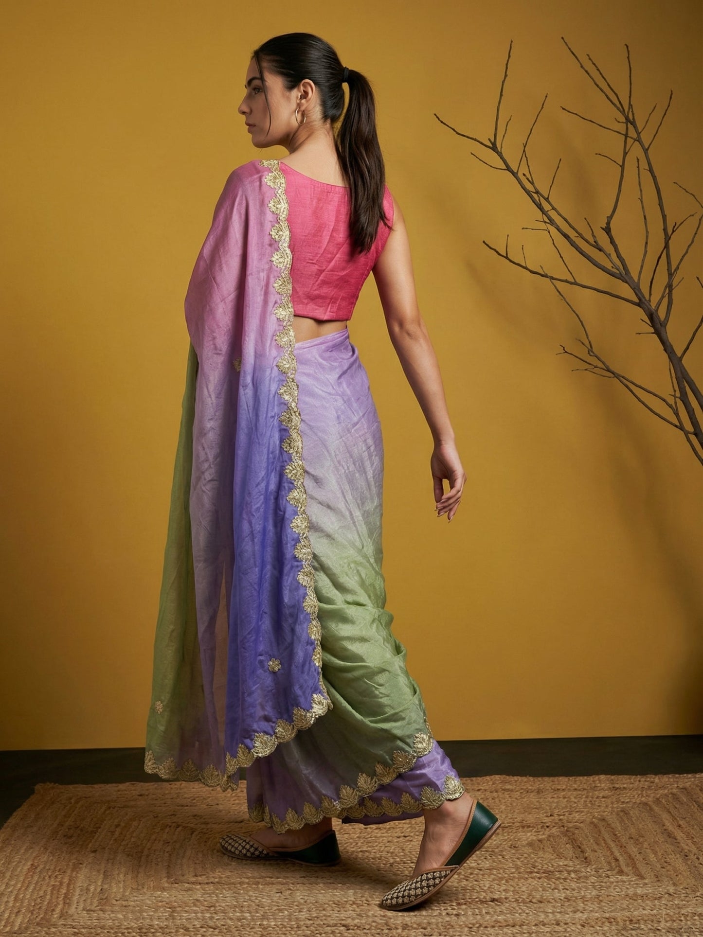 Fendy Satin Designer Saree with Gotapatti Work and Cutwork Piping Border Party Wedding Wear Saree