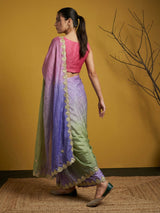 Fendy Satin Designer Saree with Gotapatti Work and Cutwork Piping Border Party Wedding Wear Saree