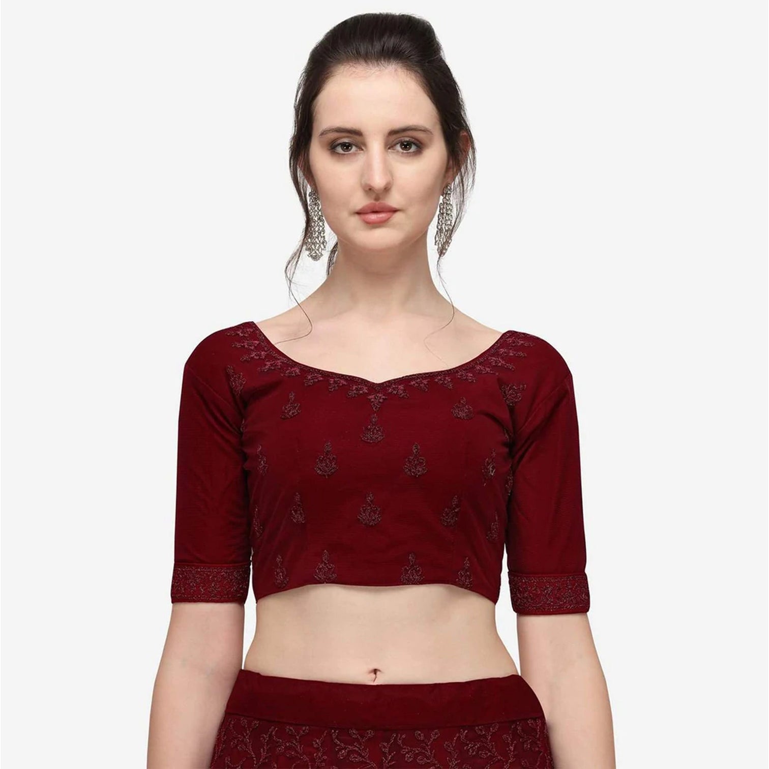 Dark Red Color Lehenga Choli with Heavy Embroidery Work
