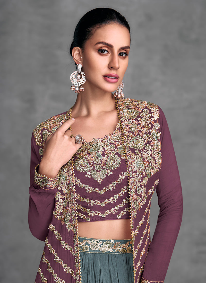 Marvelous And Outstanding Embroidered Jacket Style Lehenga Choli