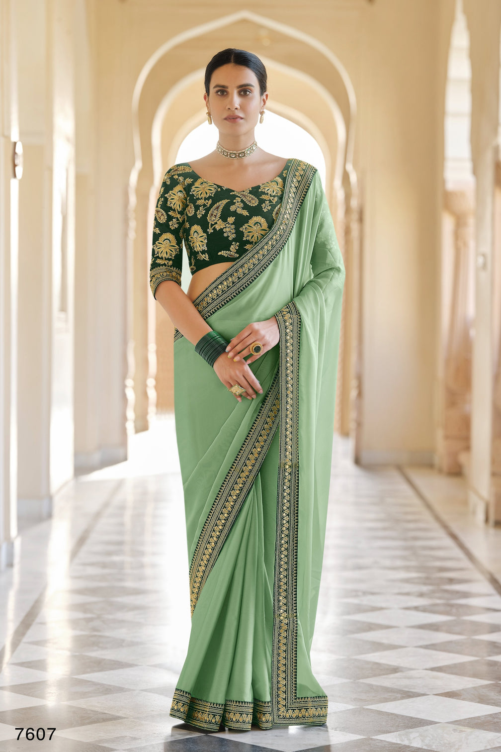 Sangeet Party Wear Organza Designer Saree