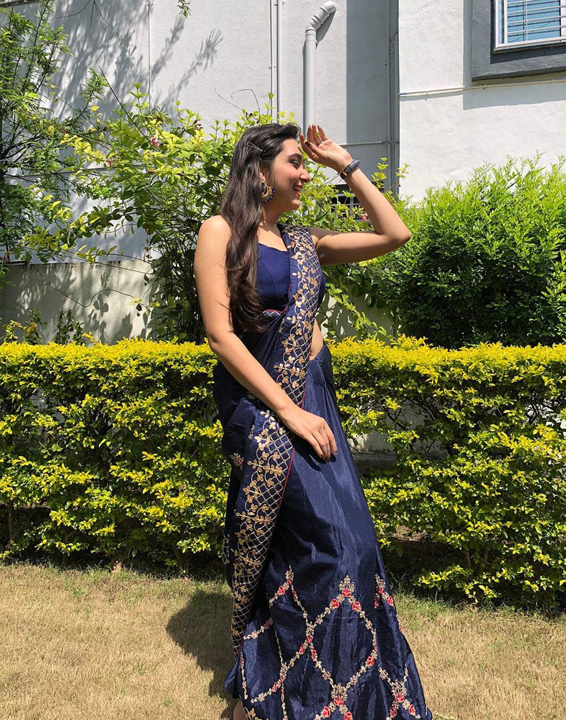 Kasab Silk Saree with Beautiful Embroidery Jaipuri with Ceramic Pearl and Silk Blouse for Wedding