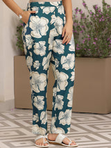 Gerua Blue Printed Silk Blend Co-Ords