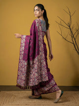 Soft Silk Printed Floral Saree with Rainbow Zari Woven Pallu and Contrast Blouse Festive Party Wear Saree