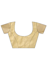 Yellow Cotton Silk Saree with Solid Zari Woven Edge and Tassels