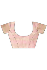 Pink Cotton Silk Saree with Solid Zari Woven Accent and Tassels