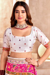 Traditional White Rajwadi Weaving Pashmina Silk Saree With Kashmiri Pallu & Elegant Zari Border