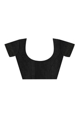 Black Party Wear Net Saree Featuring Rich Floral Embroidery