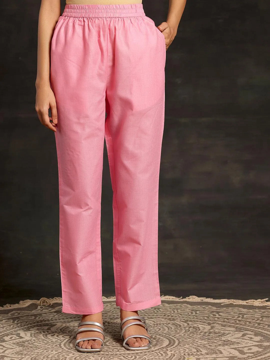Libas Pink Embroidered Cotton Pakistani Suit