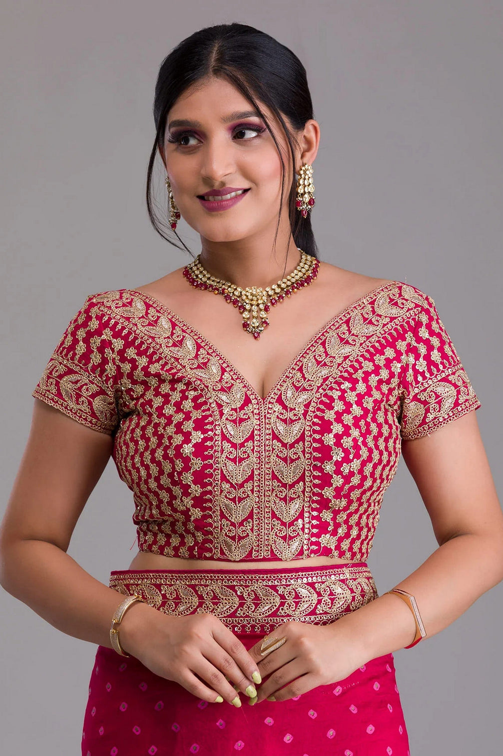 Pink Indian Georgette Saree For Indian Festivals & Weddings - Sequence Embroidery Work, Dori Work