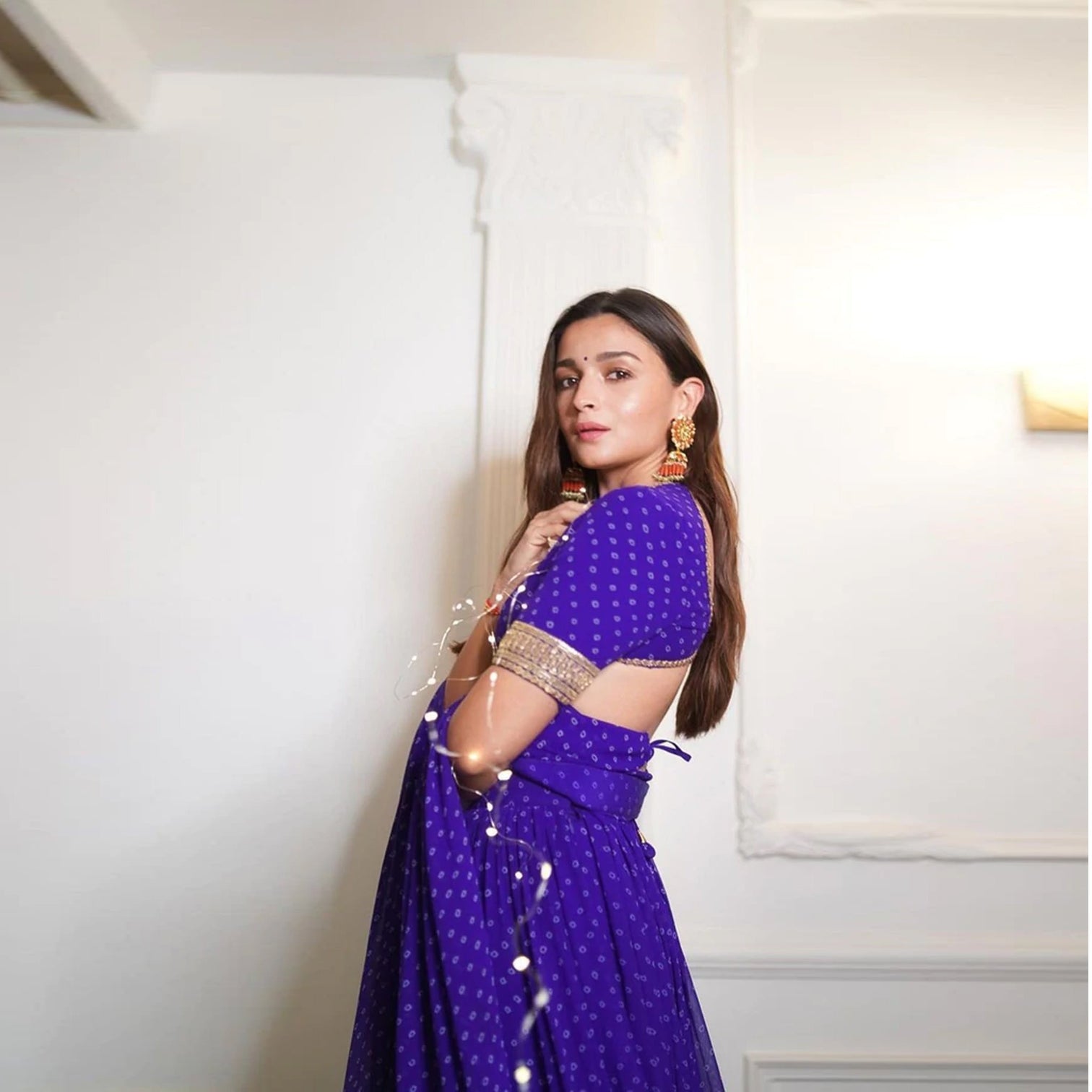 Purple Georgette Printed Lehenga Choli Bollywood Style with Heavy Dori and Sequins work