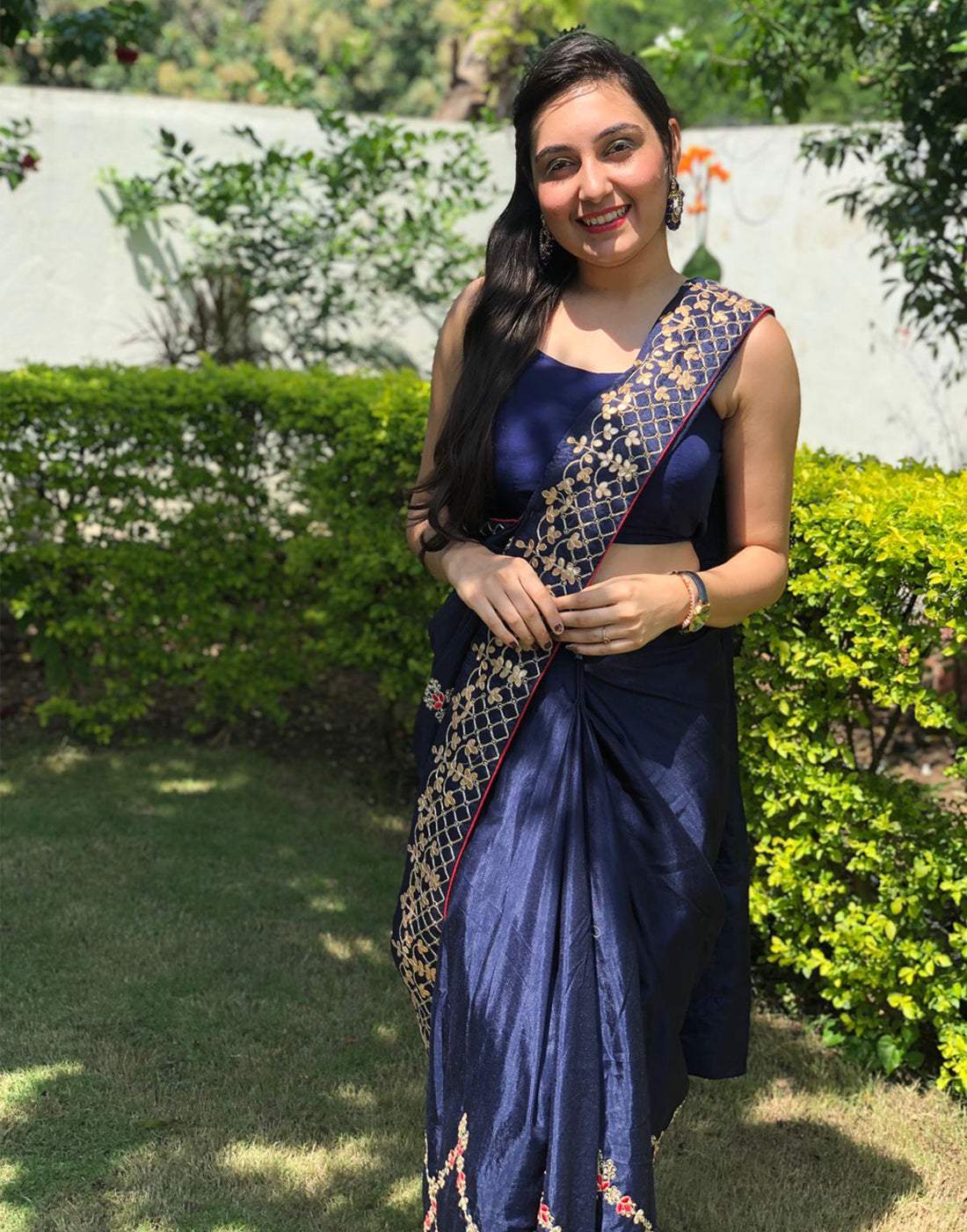 Kasab Silk Saree with Beautiful Embroidery Jaipuri with Ceramic Pearl and Silk Blouse for Wedding