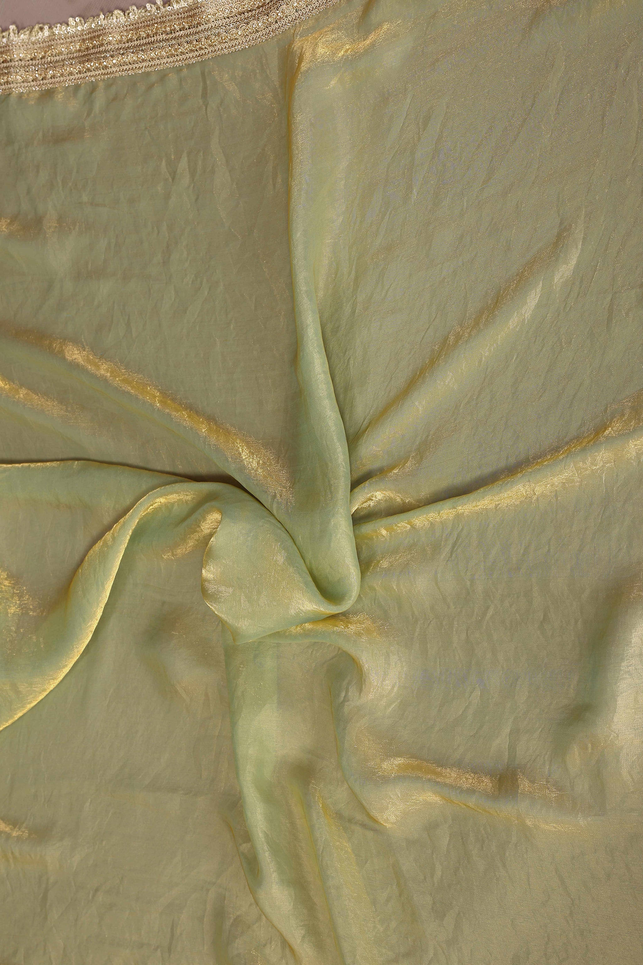 Mint Green Solid Satin Saree with Sequins Work Embroidery Elegant Partywear Drape