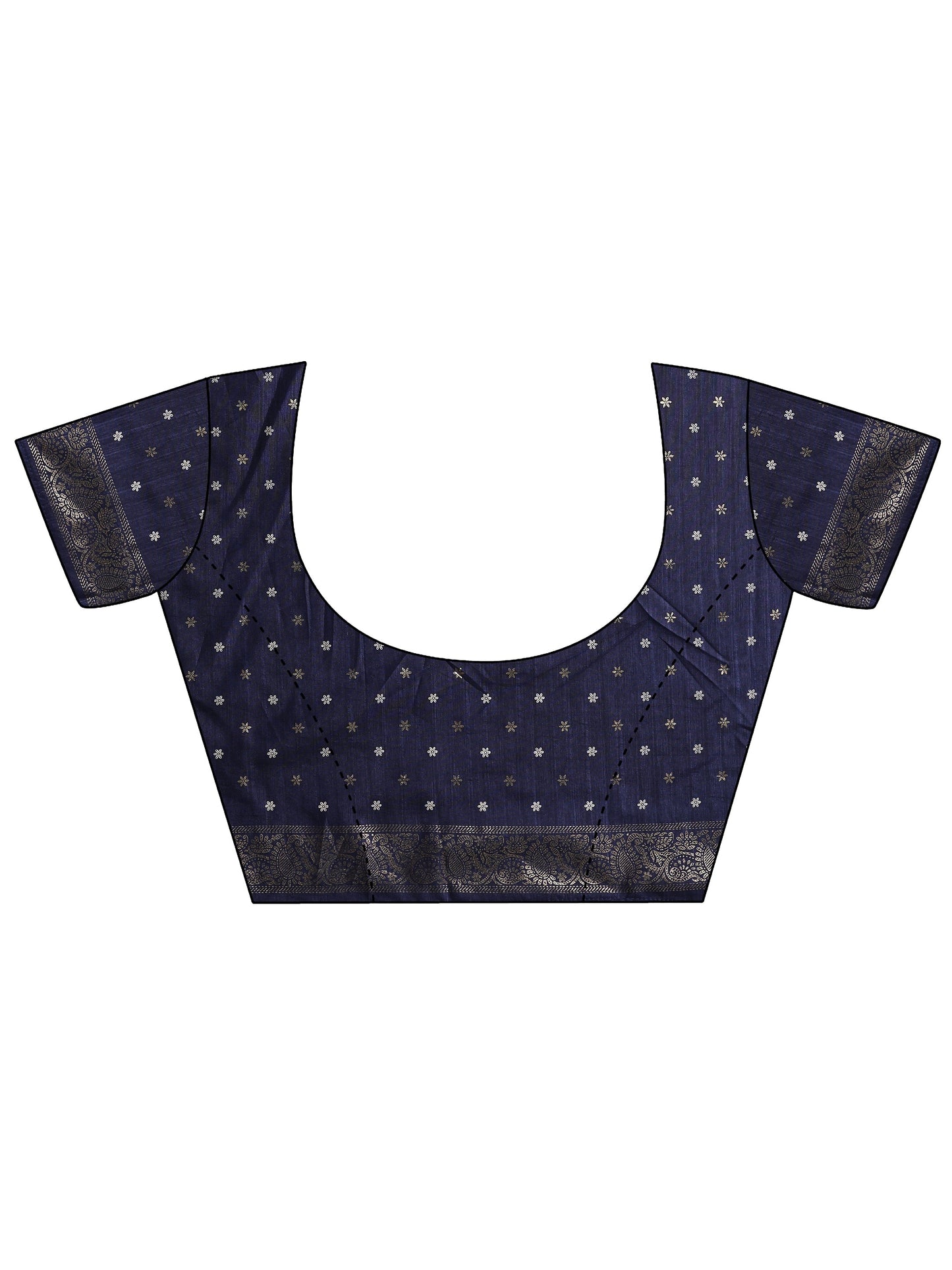 Libas Navy Blue Woven Design Silk Blend Saree With Unstitched Blouse Piece