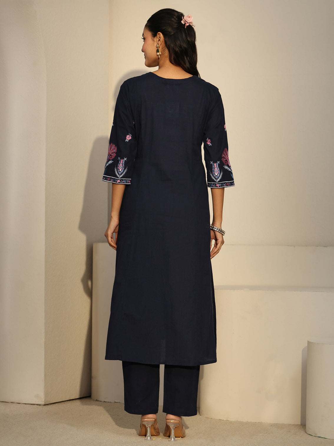 Mameraa Navy Blue Cotton Co-Ord Set