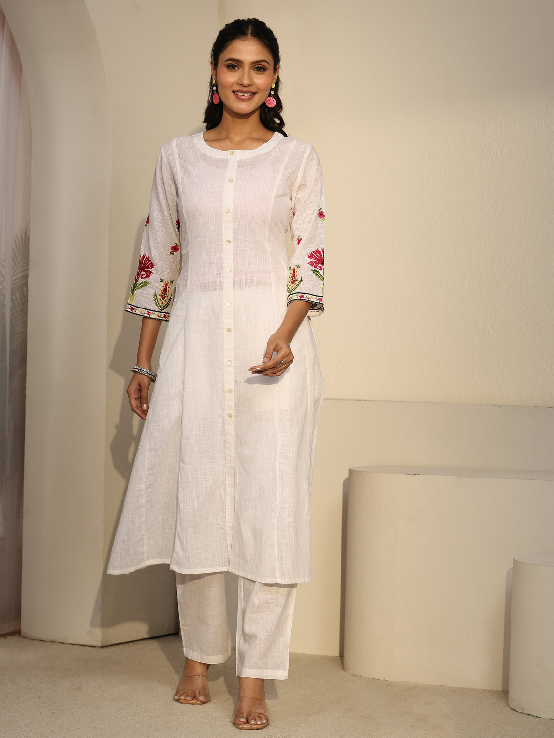 Mameraa White Cotton Co-Ord Set