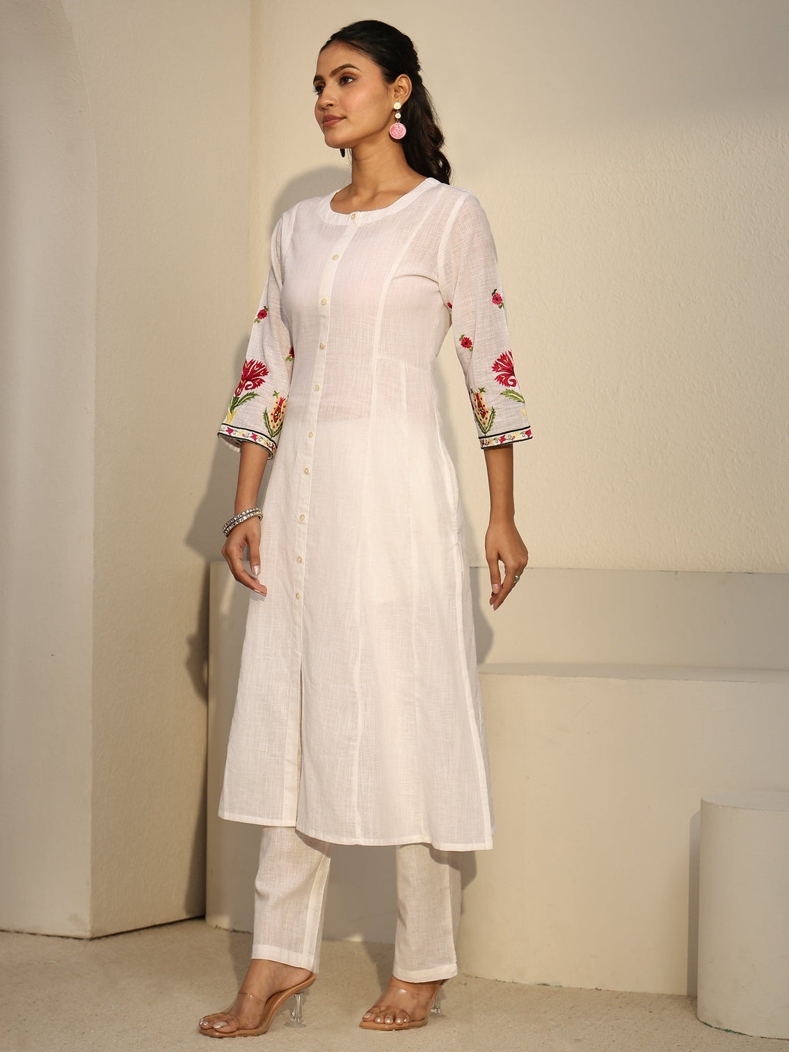 Mameraa White Cotton Co-Ord Set