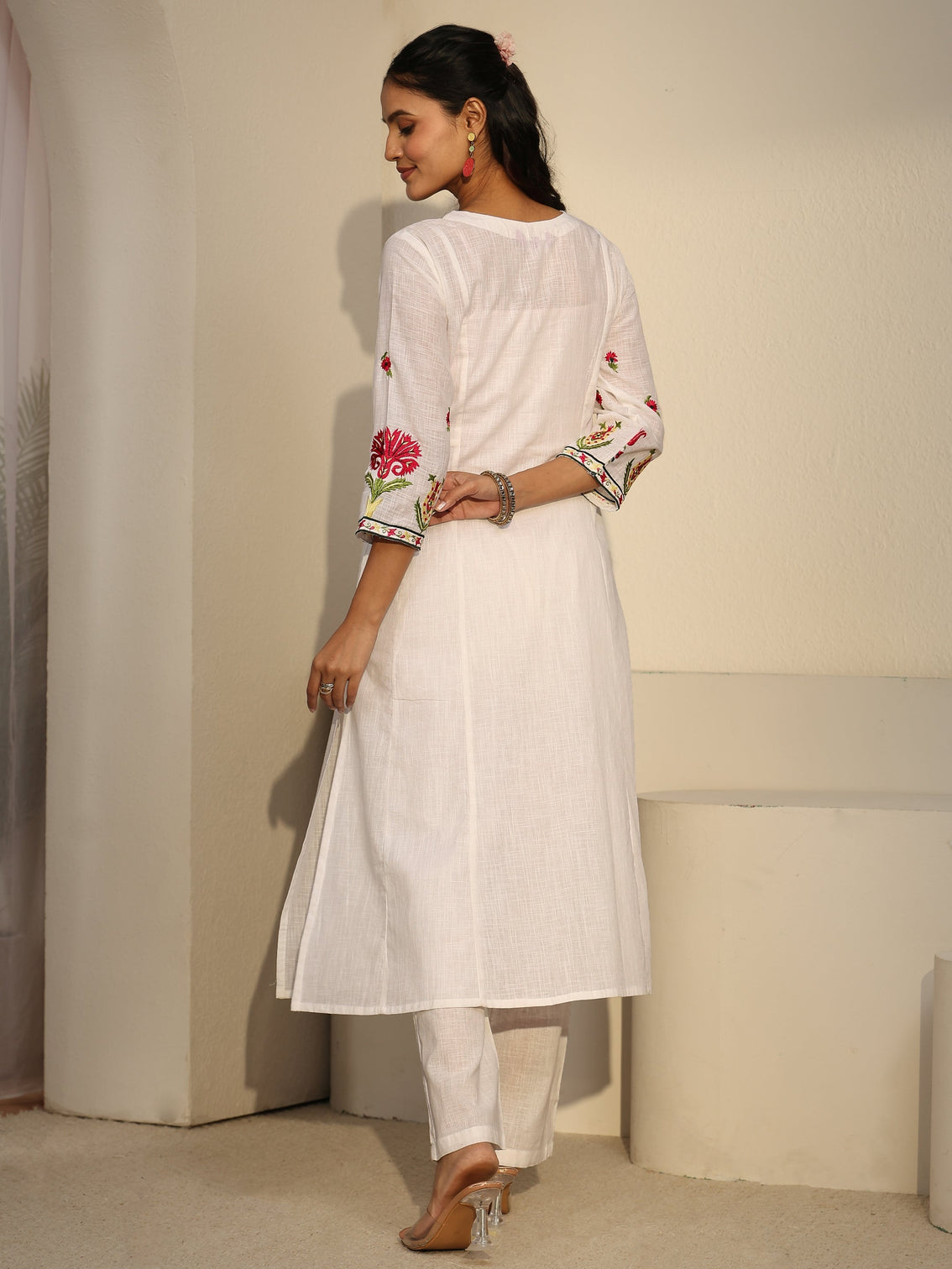 Mameraa White Cotton Co-Ord Set