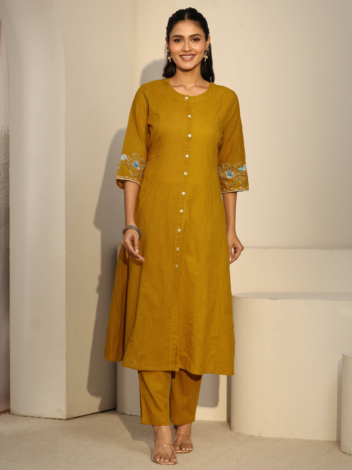 Mameraa Mustard Cotton Co-Ord Set