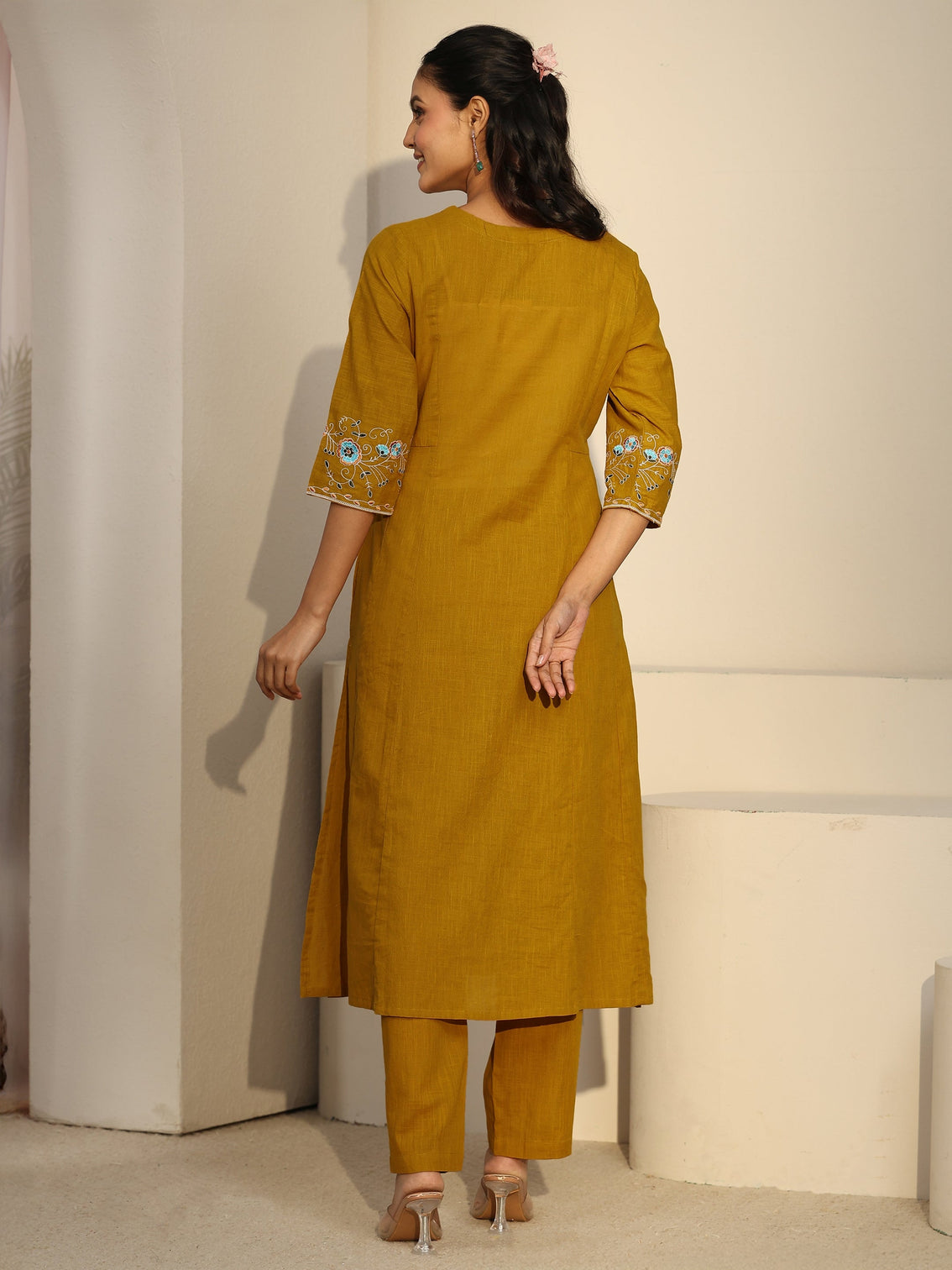 Mameraa Mustard Cotton Co-Ord Set