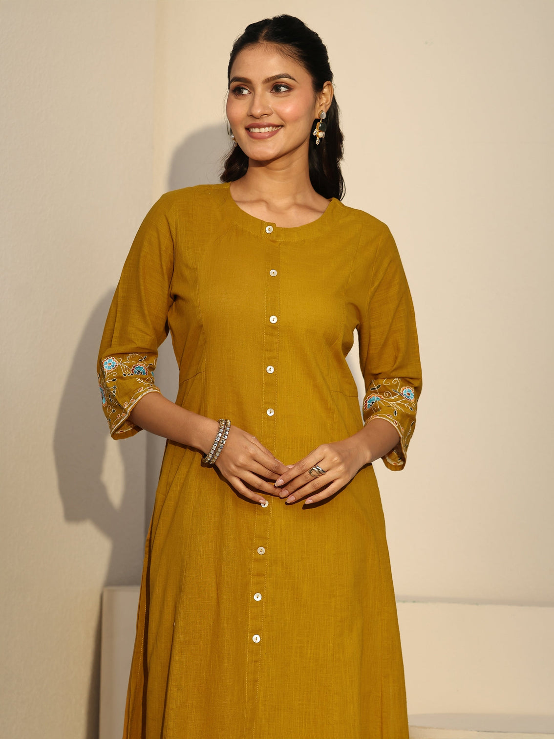 Mameraa Mustard Cotton Co-Ord Set
