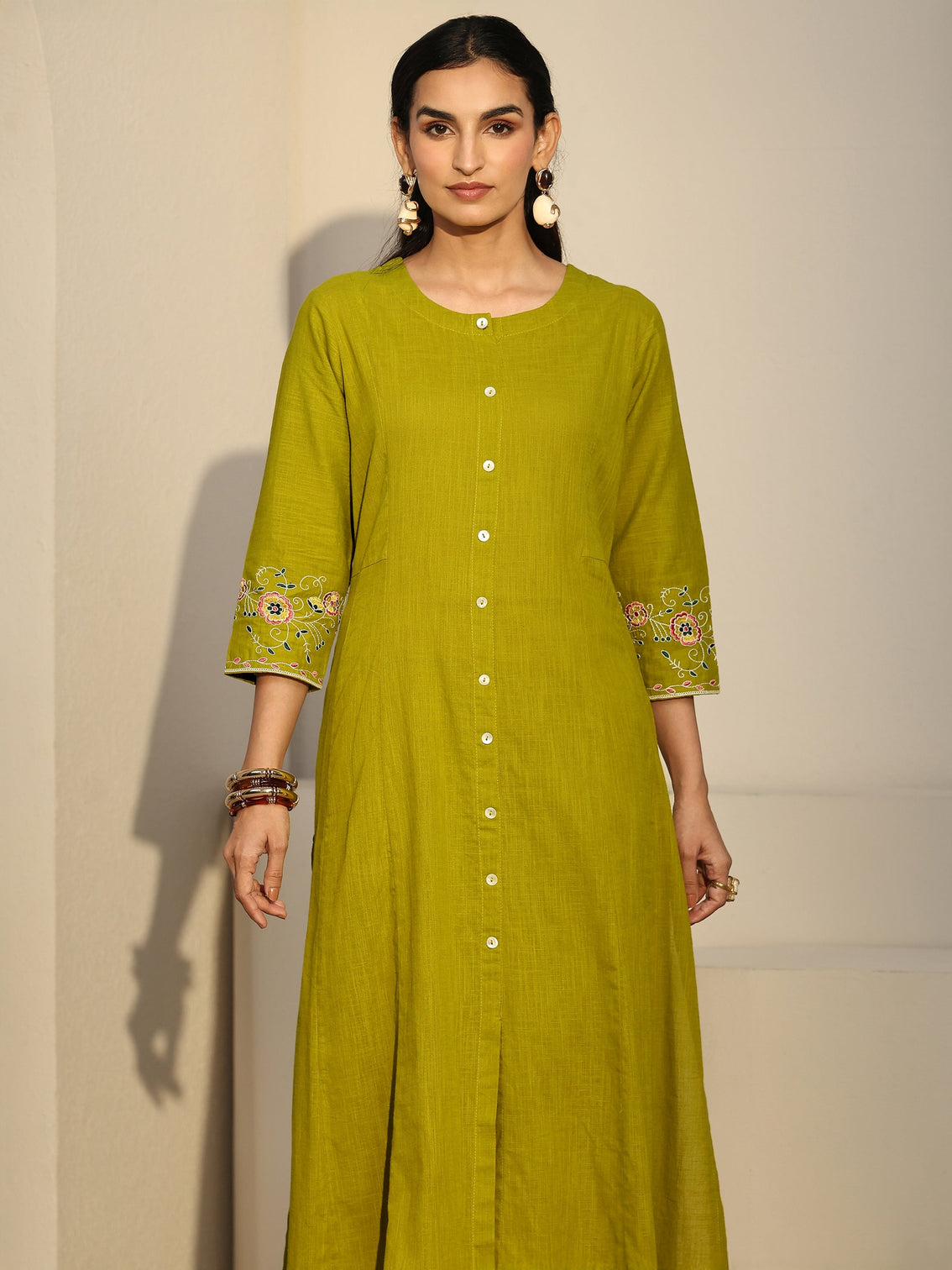 Mameraa Lime Green Cotton Co-Ord Set