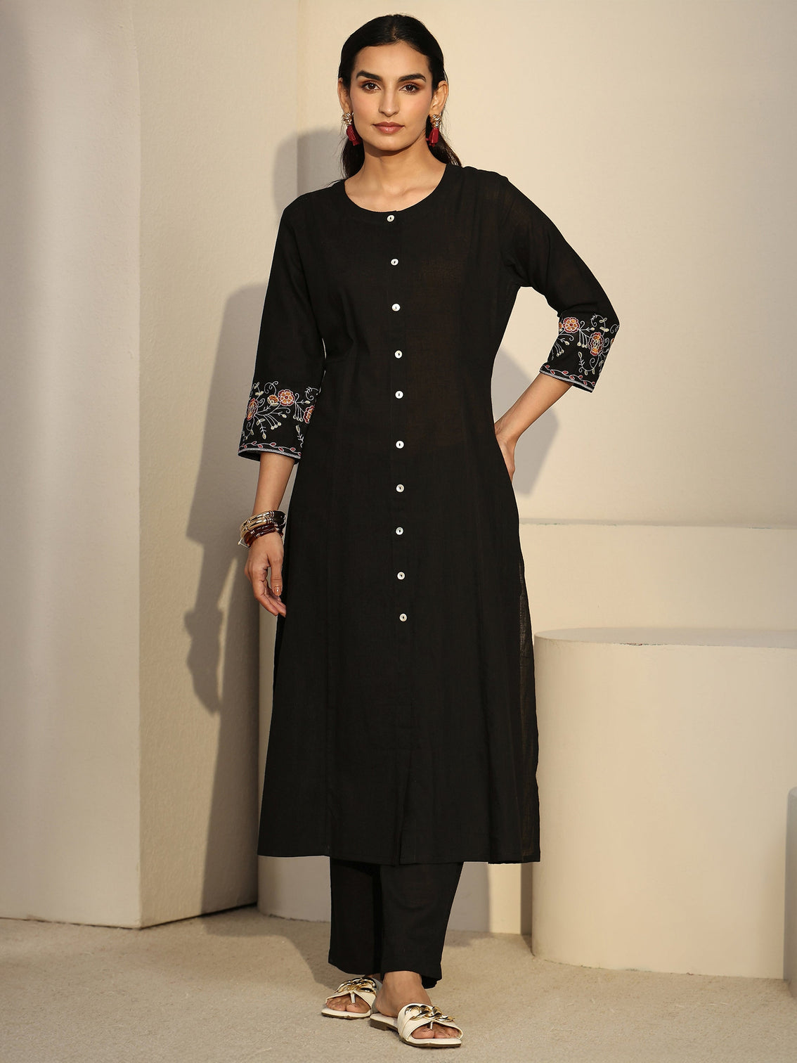 Mameraa Black Cotton Co-Ord Set