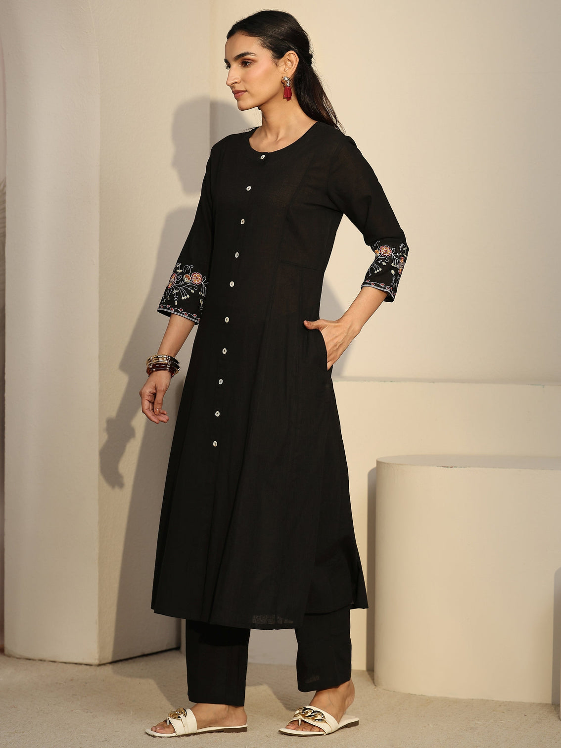 Mameraa Black Cotton Co-Ord Set