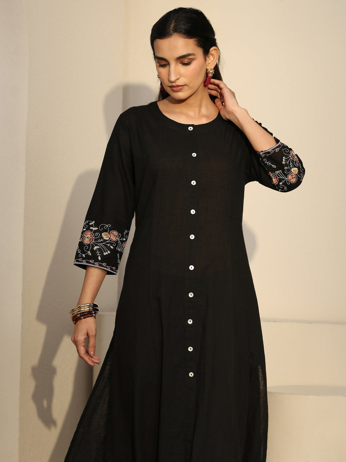 Mameraa Black Cotton Co-Ord Set
