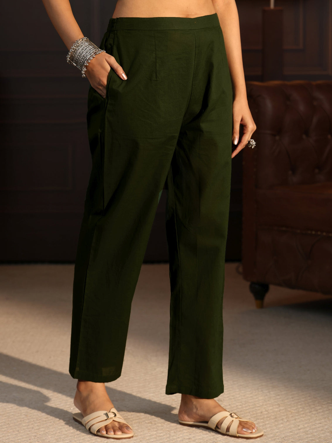 Mameraa Mustard Printed Cotton Blend Straight Suit Set