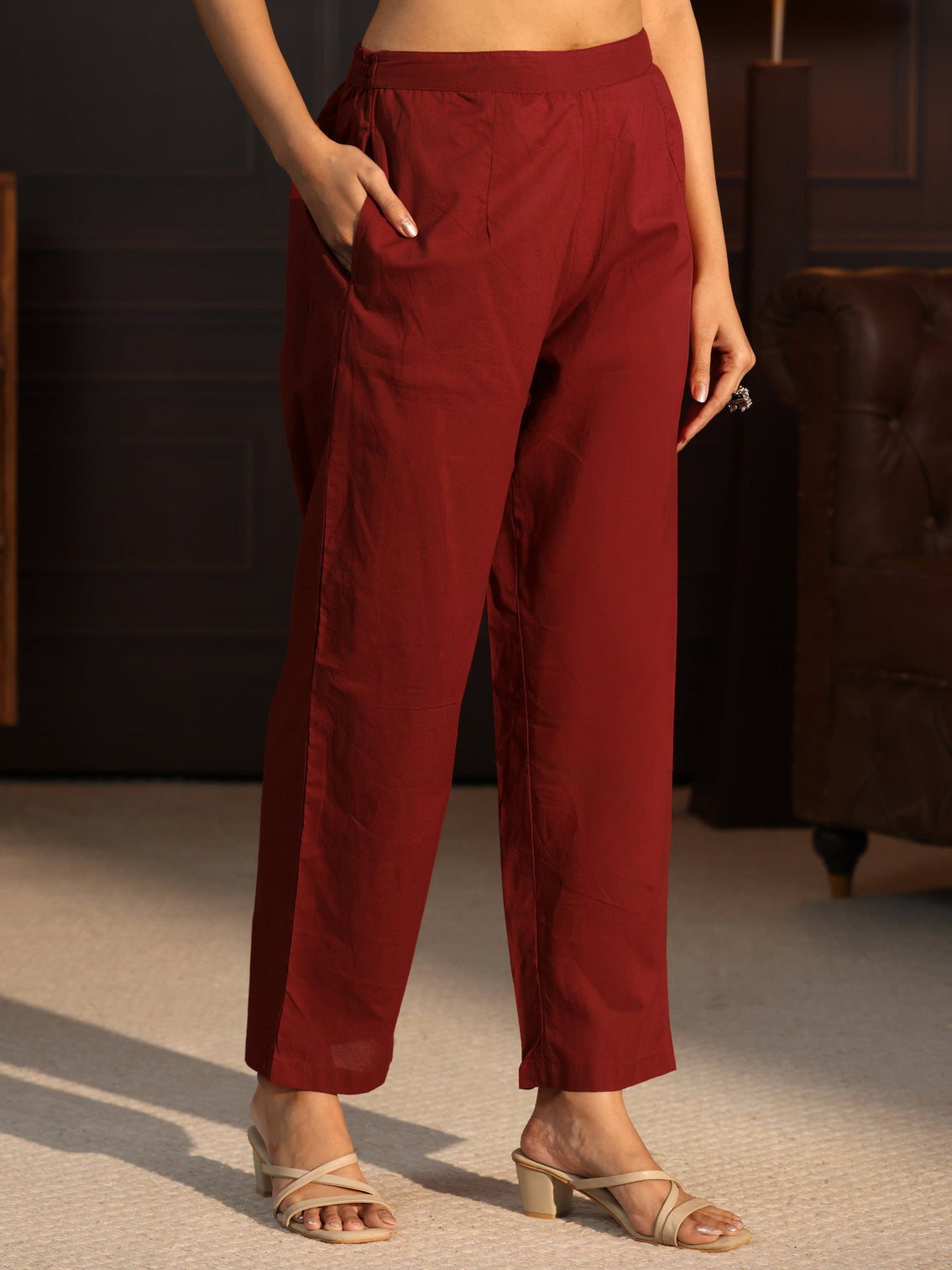 Mameraa Off White Embroidered Cotton Blend Straight Suit Set