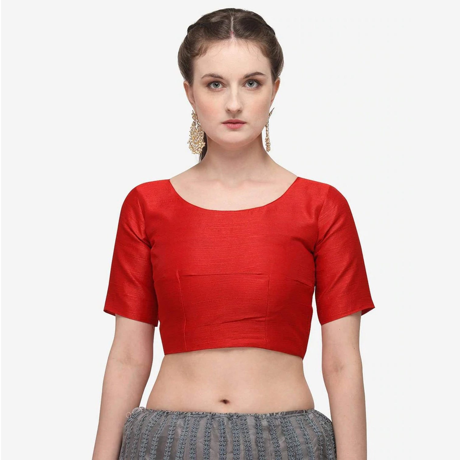 Grey And Red Lehenga Choli with Heavy Embroidery Work