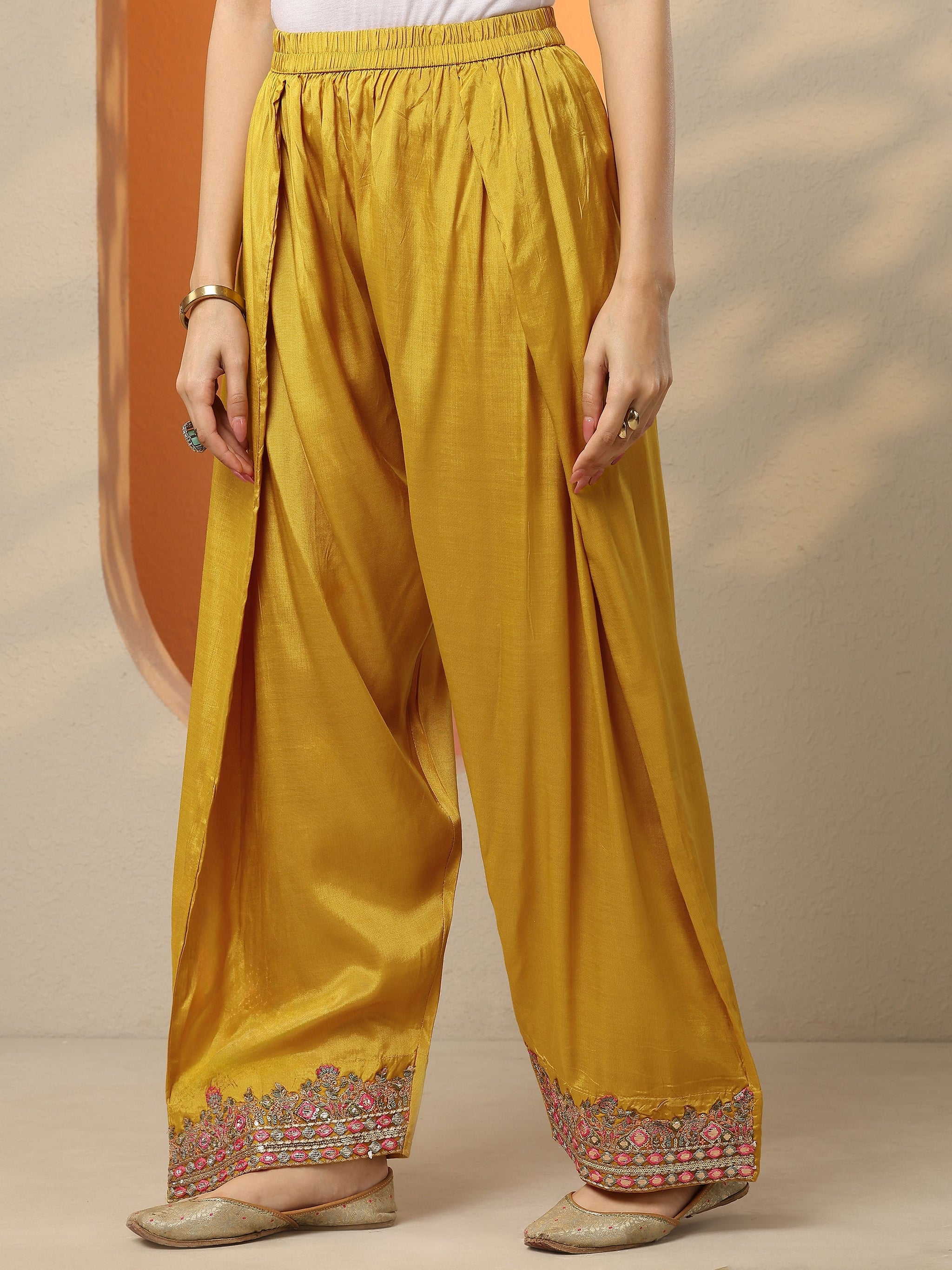 Libas Mustard Printed Chinon Straight Suit Set With Dupatta