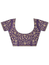 Libas Lavender Solid Silk Blend Saree With Unstitched Blouse Piece