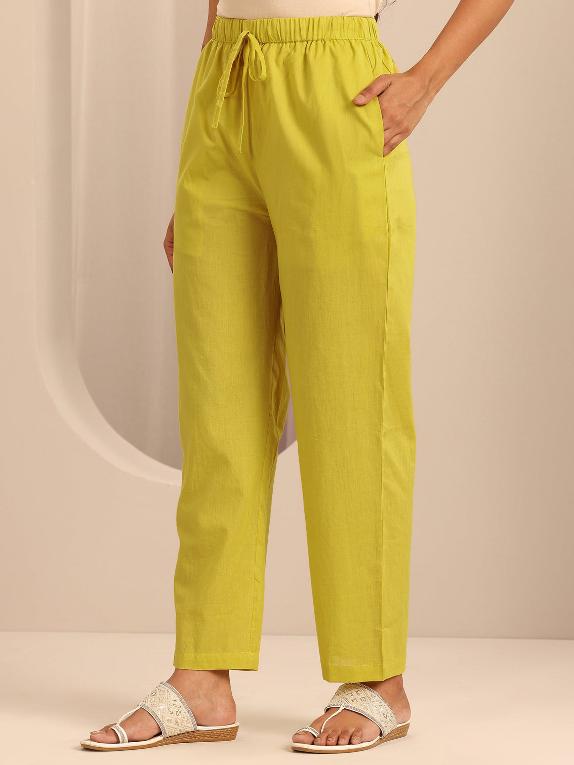 Mameraa Yellow Yoke Design Cotton Straight Suit Set With Dupatta