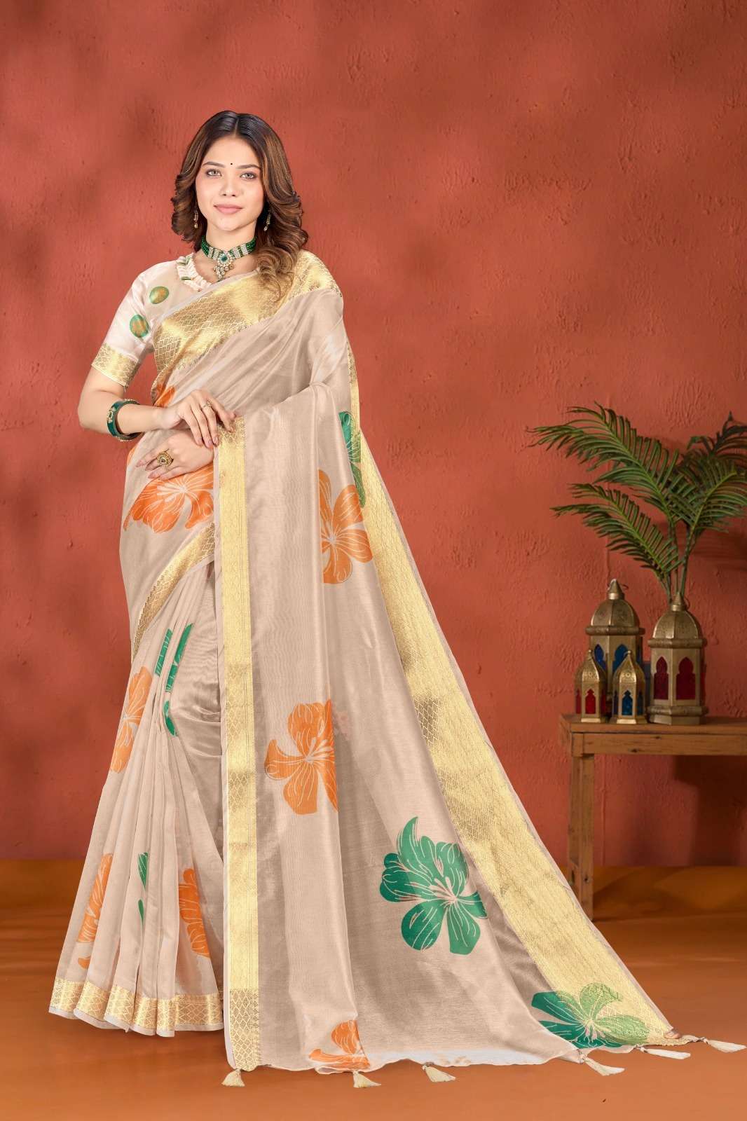 Orange Silk Saree