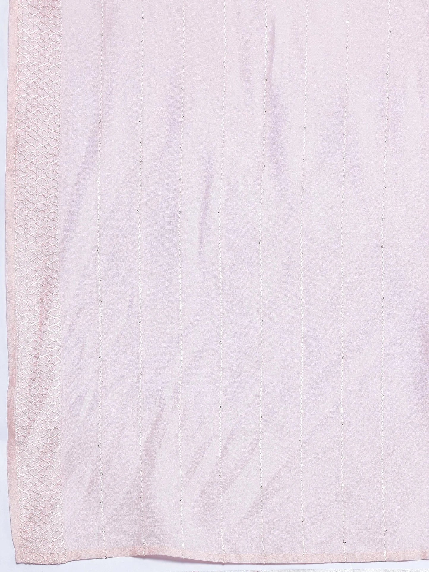 Gerua Peach Self Design Silk Blend Straight Suit With Dupatta