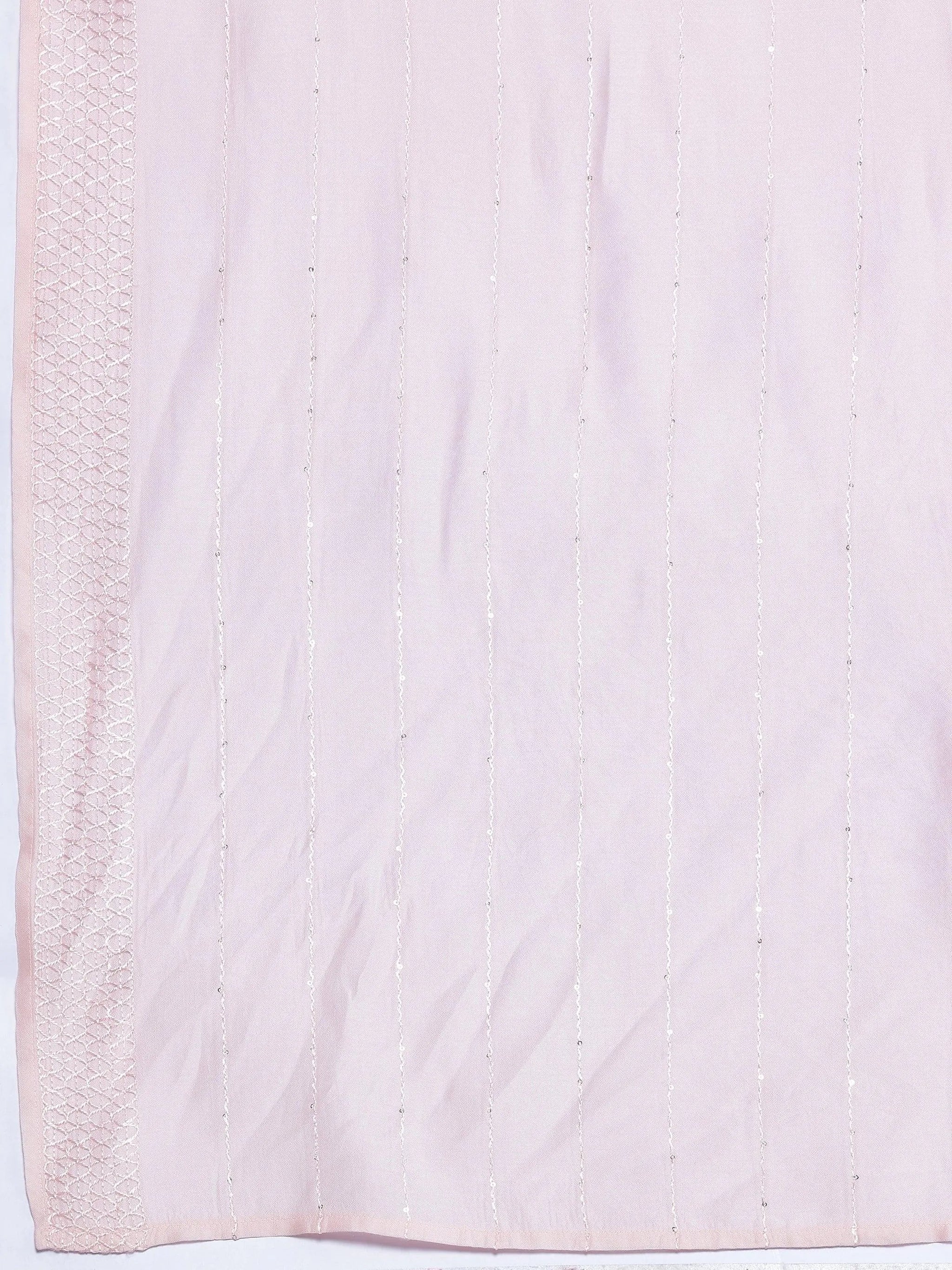 Gerua Peach Self Design Silk Blend Straight Suit With Dupatta