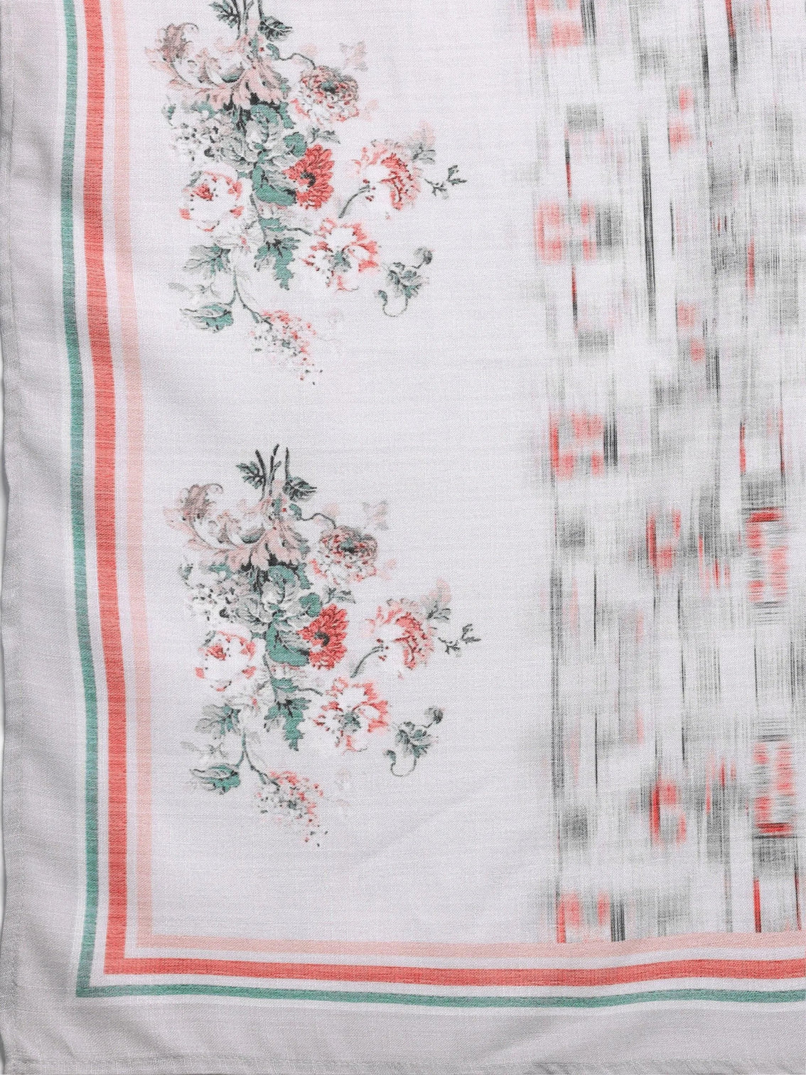 Mameraa Grey Printed Cotton Straight Suit With Dupatta