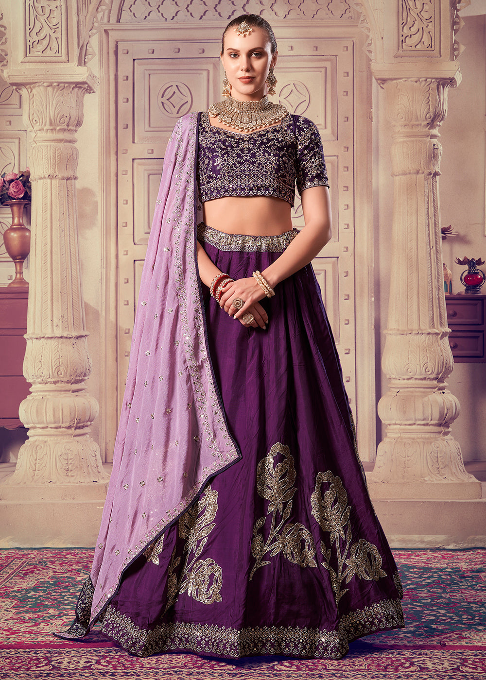 Outstanding and Precious Wine Designer Wedding Style Lehenga Choli