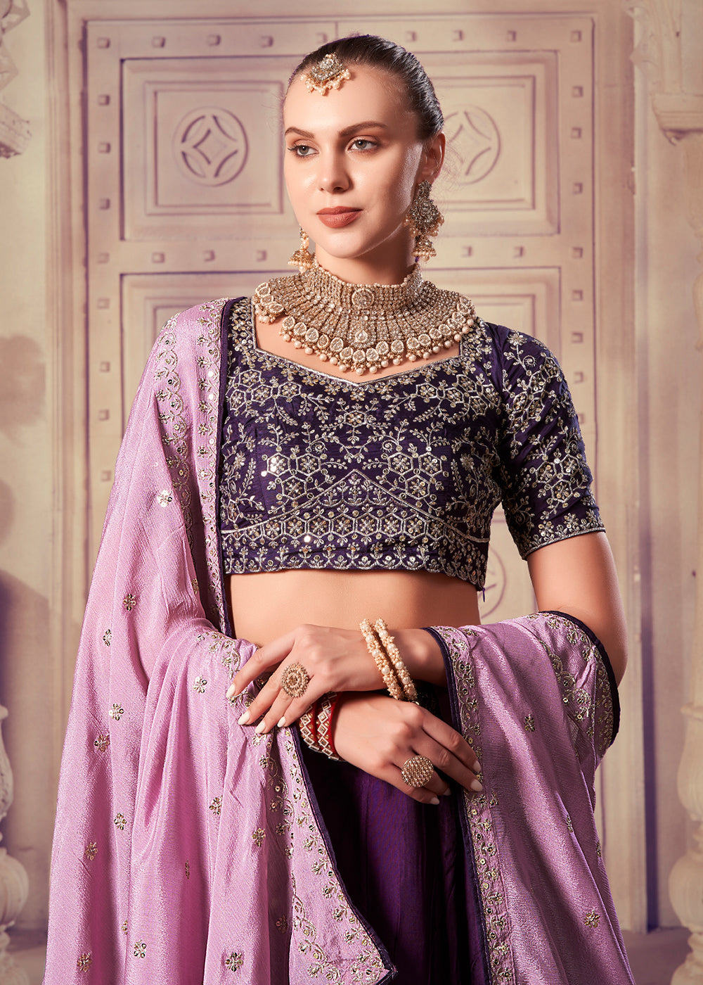 Outstanding and Precious Wine Designer Wedding Style Lehenga Choli