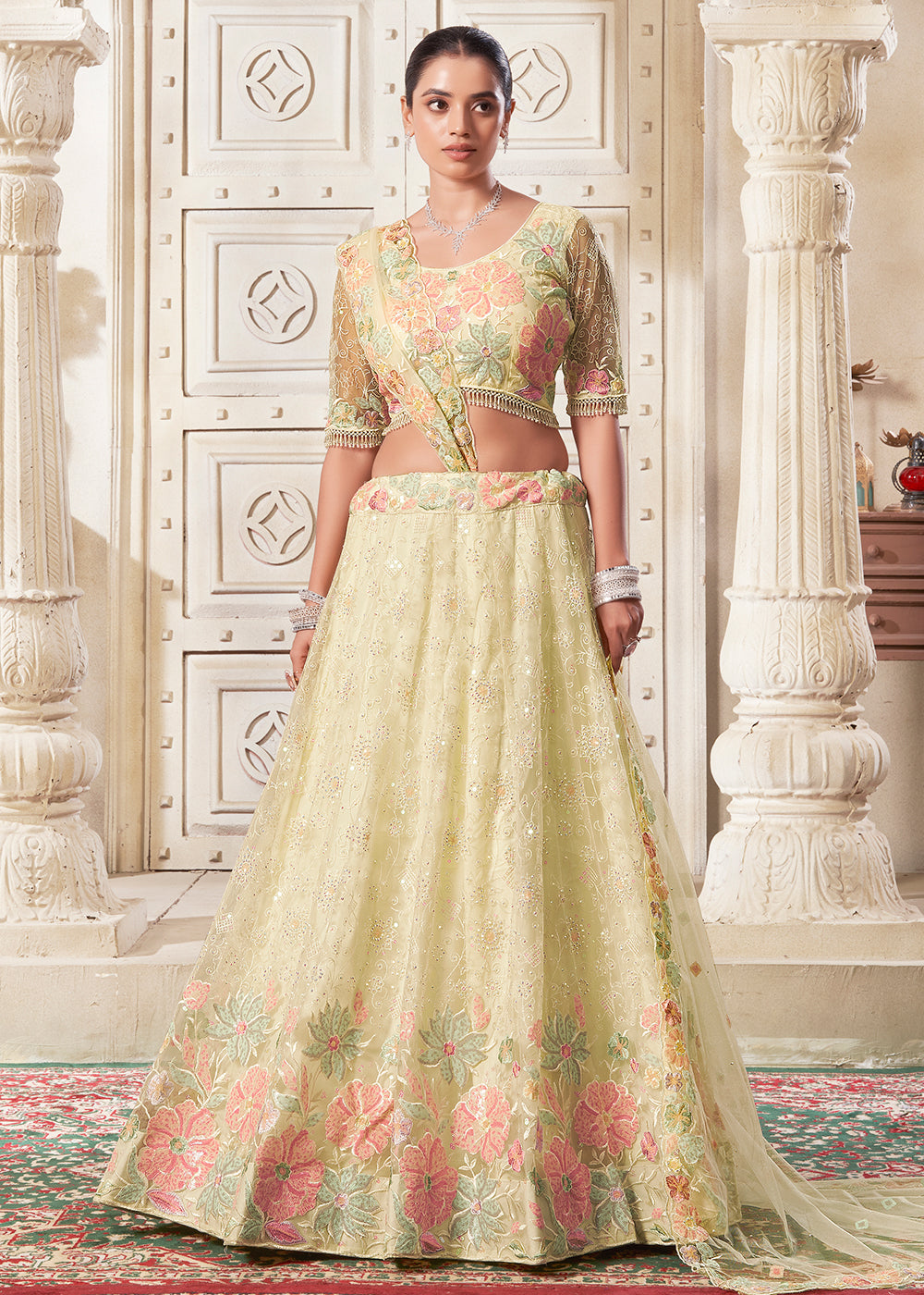 Fantastic and Classic Lemon Yellow Wedding Style Lehenga Choli