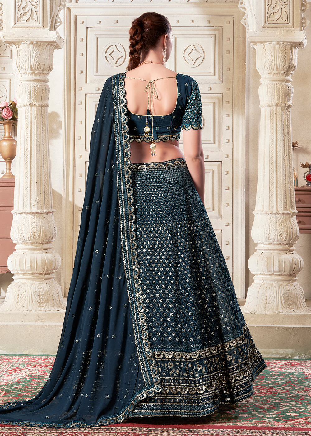 Exquisite and Luxurious Navy Blue Wedding Style Lehenga Choli