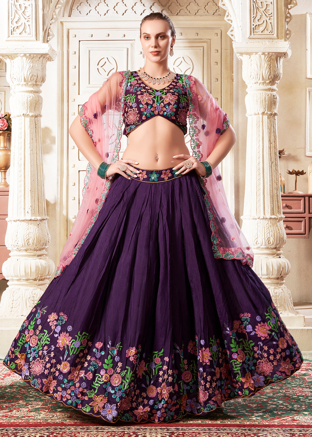 Outstanding and Precious Wine Designer Wedding Style Lehenga Choli