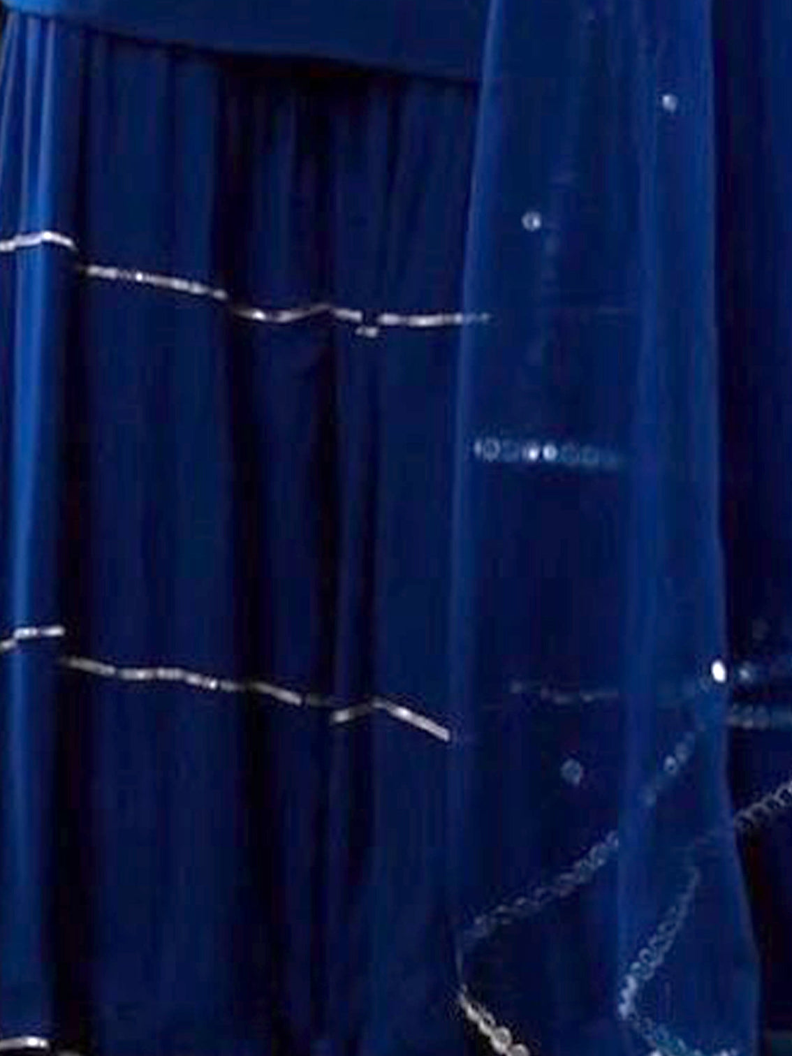 Dark Blue Georgette Designer  Semi Stitched Kurta Set