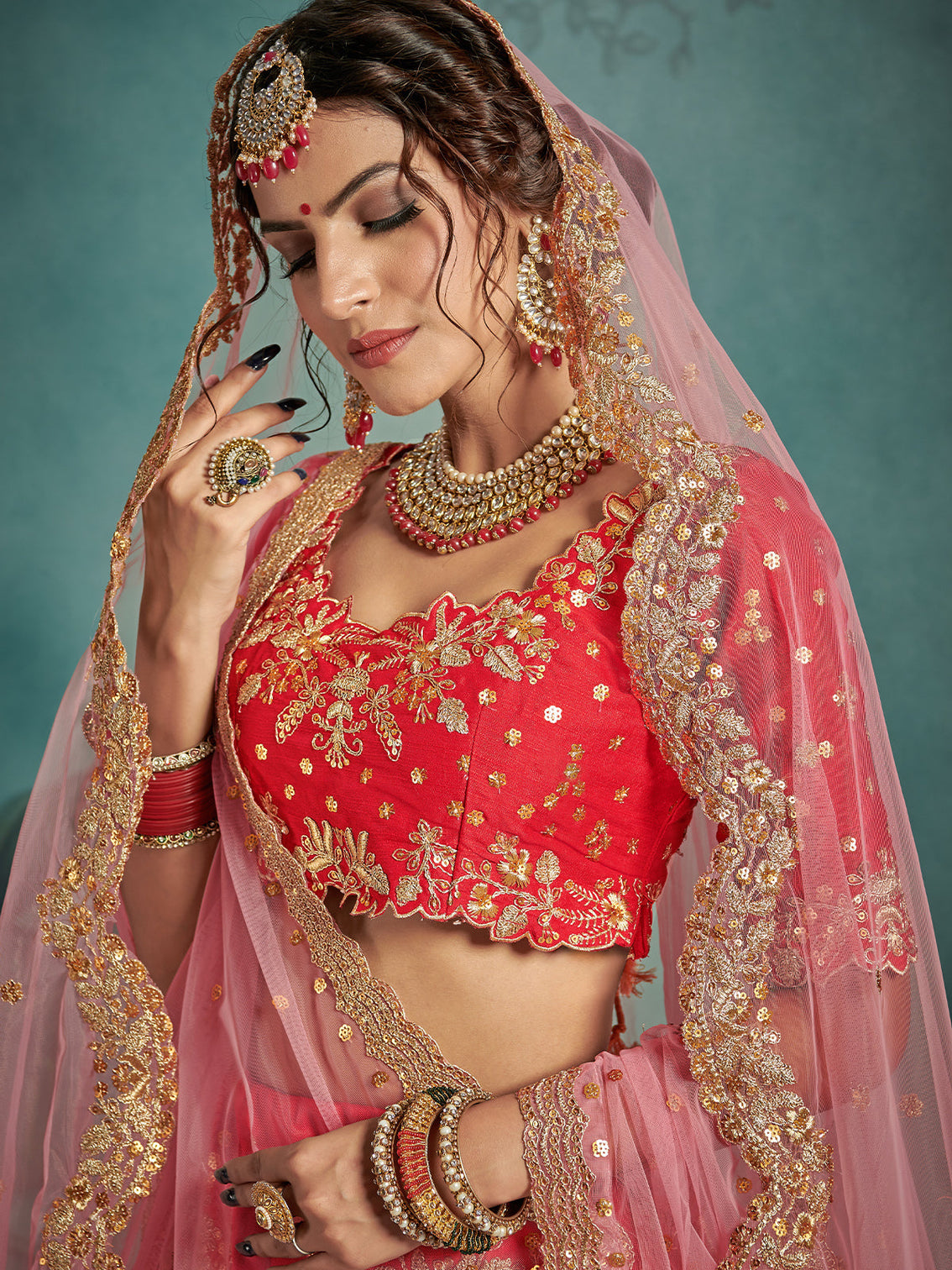 Semi Stitched Red Art Silk Semi Stitched Lehenga With Unstitched Blouse
