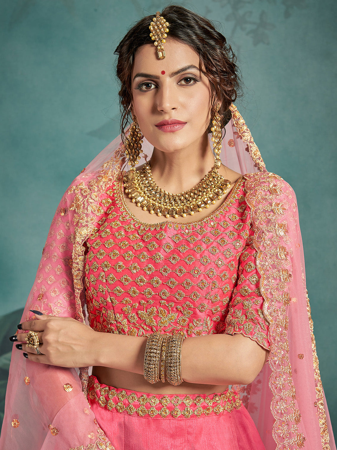 Pink Classy Semi Stitched Lehenga With Unstitched Blouse