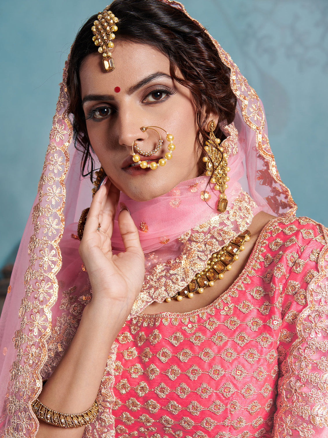 Pink Classy Semi Stitched Lehenga With Unstitched Blouse