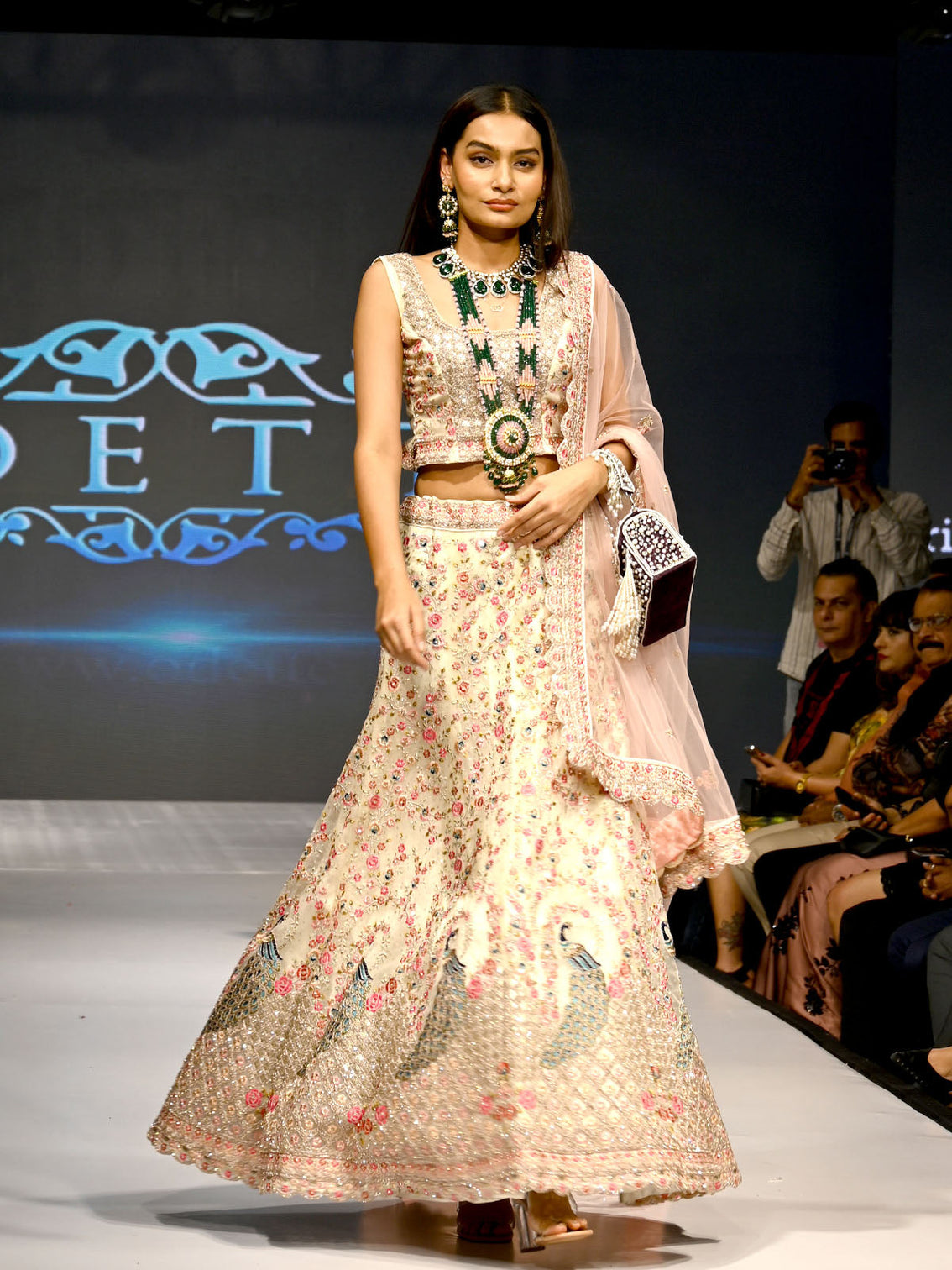 Multicolor Net Semi Stitched Lehenga With Unstitched Blouse